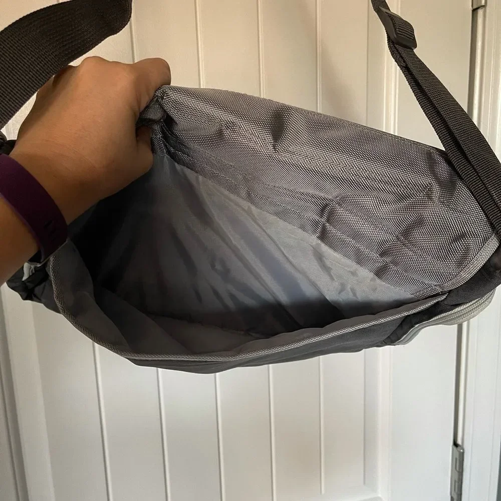 Eddie Bauer Messenger Diaper Bag Gray/Silver